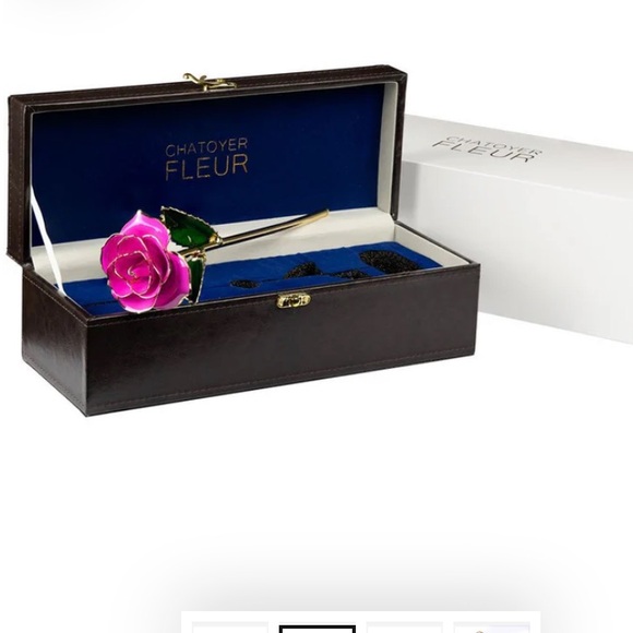Chatoyer Fleur Forever Rose 24K gold piped pink rose - Picture 2 of 16